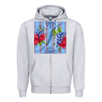 Heather Grey patriotic rose Zipper Hoodie - BundleAndBundleShop