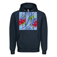 Navy patriotic rose Zipper Hoodie - BundleAndBundleShop