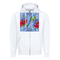 White patriotic rose Zipper Hoodie - BundleAndBundleShop