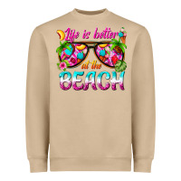 Mushroom life is better at the beach Heavyweight Sweatshirt - texasbilliewilder