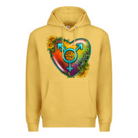 Antique Gold Lgbtq Heart With Sunflower Premium Hoodie - BundleAndBundleShop