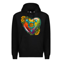 Black Lgbtq Heart With Sunflower Premium Hoodie - BundleAndBundleShop