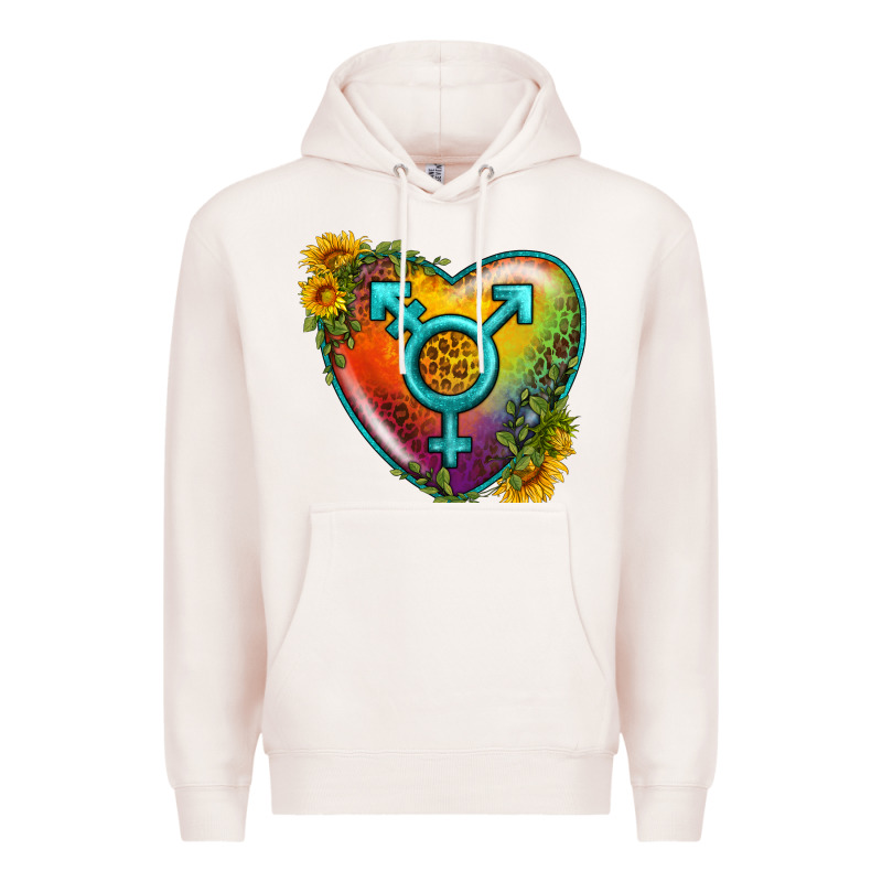 Lgbtq Heart With Sunflower Premium Hoodie by BundleAndBundleShop | Teevron