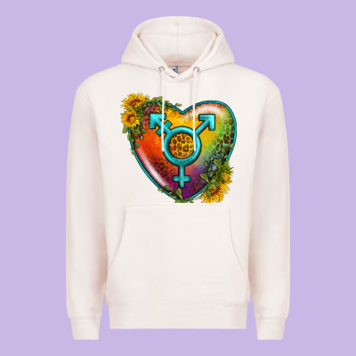 Lgbtq Heart With Sunflower Premium Hoodie Designed By Bundleandbundleshop