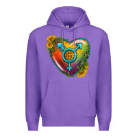 Purple Lgbtq Heart With Sunflower Premium Hoodie - BundleAndBundleShop