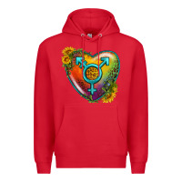 Red Lgbtq Heart With Sunflower Premium Hoodie - BundleAndBundleShop