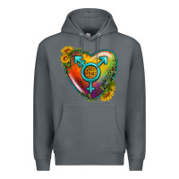 Rock Lgbtq Heart With Sunflower Premium Hoodie - BundleAndBundleShop