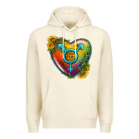 Sandshell Lgbtq Heart With Sunflower Premium Hoodie - BundleAndBundleShop