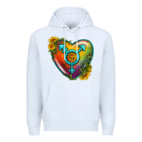 White Lgbtq Heart With Sunflower Premium Hoodie - BundleAndBundleShop