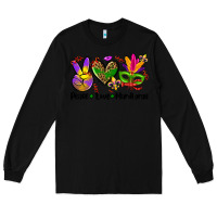 Black peace love  mardi gras Long Sleeve Tee - AdoDesignShop