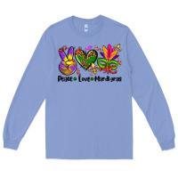 Colony Blue peace love  mardi gras Long Sleeve Tee - AdoDesignShop