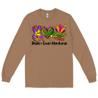 Toasted Coconut peace love  mardi gras Long Sleeve Tee - AdoDesignShop