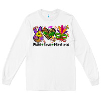 White peace love  mardi gras Long Sleeve Tee - AdoDesignShop