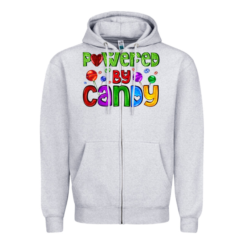 Powered By Candy With Lollipops Zipper Hoodie by AdoDesignShop | Teevron