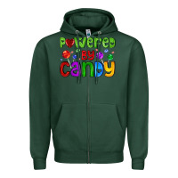 Sports Green powered by candy with lollipops Zipper Hoodie - AdoDesignShop