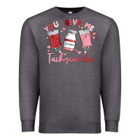 Charcoal Heather you give me tachycardia Premium Sweatshirt - MaliasSmallBusiness