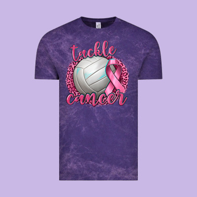 Tackle Cancer Volleyball Vintage Tee Designed By Texasbilliewilder