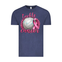 Vintage Denim Tackle Cancer Volleyball Vintage Tee - texasbilliewilder