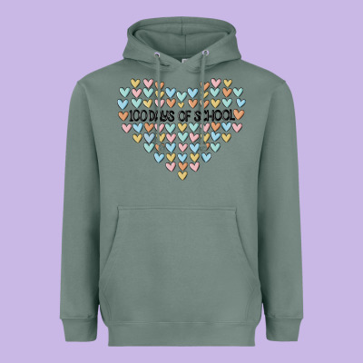 100 Days Of School Heavyweight Hoodie Designed By Maliassmallbusiness