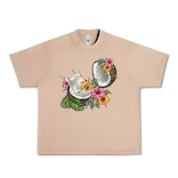 Burro coconut with tropical leavers and flowers Urban Heavy Tee - BarkalooDesign