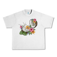 Lunar Rock coconut with tropical leavers and flowers Urban Heavy Tee - BarkalooDesign