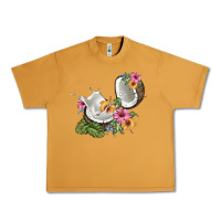 Peanut Butter coconut with tropical leavers and flowers Urban Heavy Tee - BarkalooDesign