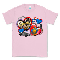 Bubblegum Pink western leopard  police   hearts Classic Tee - AdoDesignShop
