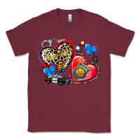 Burgundy western leopard  police   hearts Classic Tee - AdoDesignShop