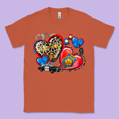 Western Leopard  Police   Hearts Classic Tee Designed By Adodesignshop