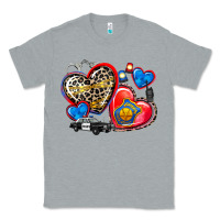 Heather Grey western leopard  police   hearts Classic Tee - AdoDesignShop