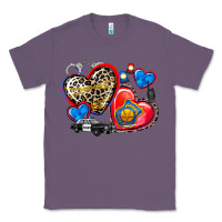 Lavender western leopard  police   hearts Classic Tee - AdoDesignShop
