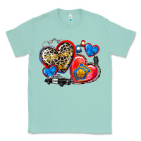 Seafoam western leopard  police   hearts Classic Tee - AdoDesignShop