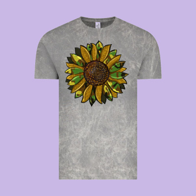 Camouflage Flitter Sunflowers Vintage Tee Designed By Ranaportraitstore