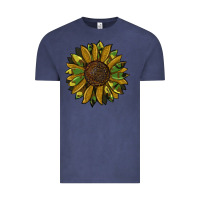 Vintage Denim camouflage flitter sunflowers Vintage Tee - RanaPortraitStore