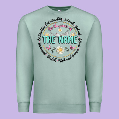 By The Power Of The Name Premium Sweatshirt Designed By Maliassmallbusiness