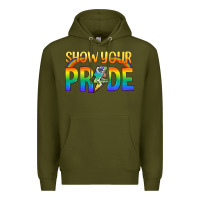 Army Green Lgbtq Show Your Pride With Rainbow Premium Hoodie - BundleAndBundleShop