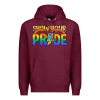 Burgundy Lgbtq Show Your Pride With Rainbow Premium Hoodie - BundleAndBundleShop