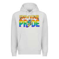 Dove Grey Lgbtq Show Your Pride With Rainbow Premium Hoodie - BundleAndBundleShop