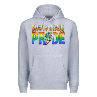 Heather Grey Lgbtq Show Your Pride With Rainbow Premium Hoodie - BundleAndBundleShop