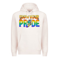 Pale Pink Lgbtq Show Your Pride With Rainbow Premium Hoodie - BundleAndBundleShop