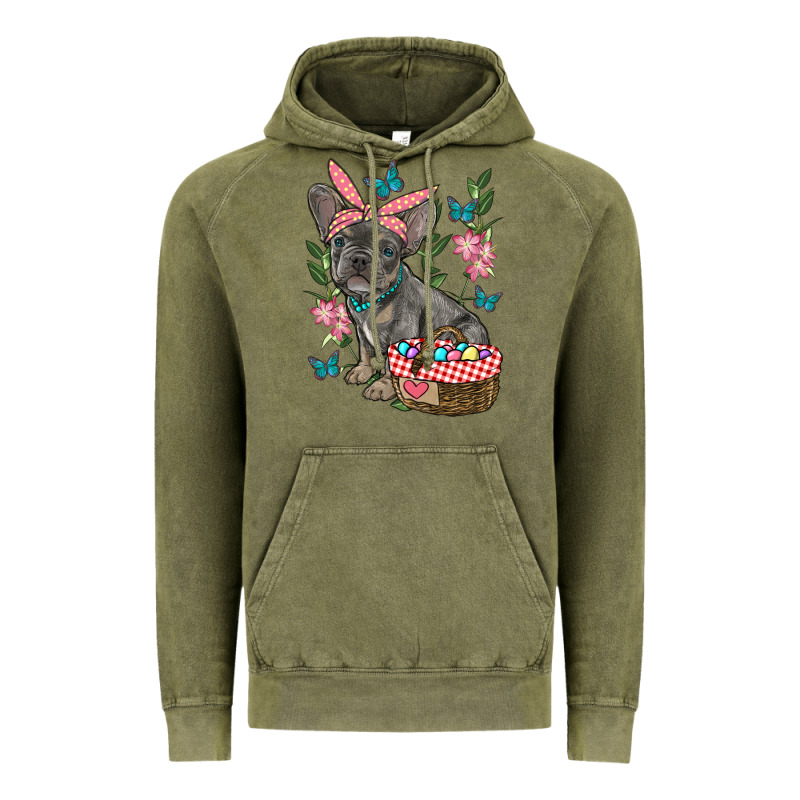Easter French Bulldog Vintage Hoodie by RanaPortraitStore | Teevron