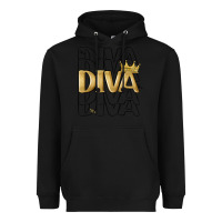Black diva Heavyweight Hoodie - MaliasSmallBusiness