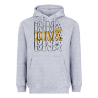 Heather Grey diva Heavyweight Hoodie - MaliasSmallBusiness