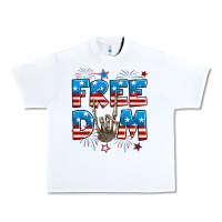 White Freedom rock hand Urban Heavy Tee - Neo Western