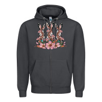 Smoke rabbits with blossom flower Zipper Hoodie - Artiststas