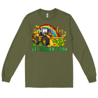 Army Green i dig st patrick s day bulldozer Long Sleeve Tee - JahusDesignShop