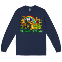 Navy i dig st patrick s day bulldozer Long Sleeve Tee - JahusDesignShop
