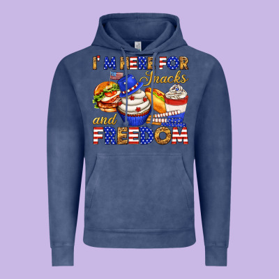 Vintage Hoodie i m here for snacks and freedom