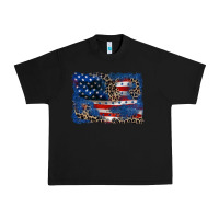 Black Leopard glitter American flag 4th of july Urban Heavy Tee - CowGirlArtShop