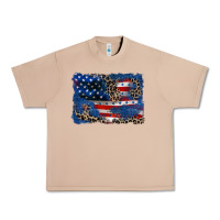 Burro Leopard glitter American flag 4th of july Urban Heavy Tee - CowGirlArtShop